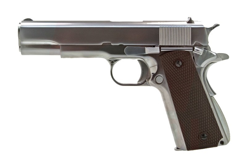 WE M1911 Full Metal Airsoft Gas Blowback Pistol Silver