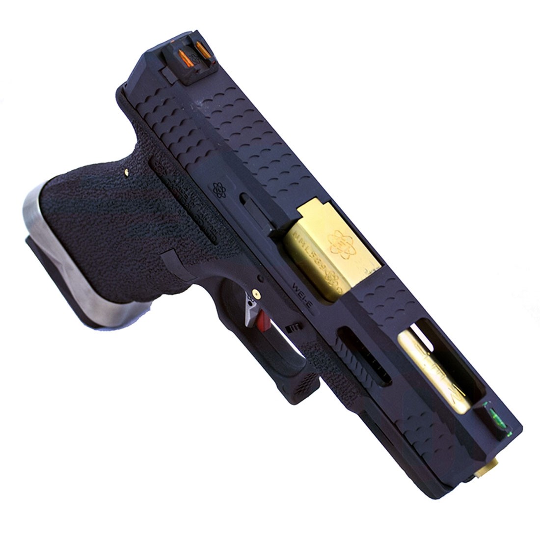WE Force Glock 19 (Black Slide/Gold Barrel) Black GBB Pistol