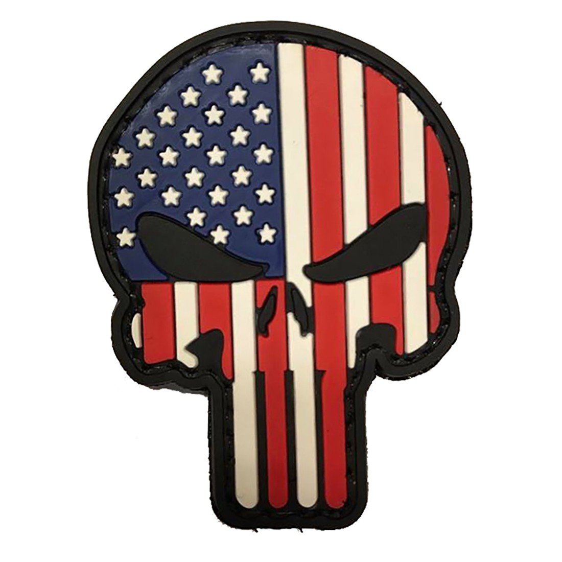 USA PUNISHER SKULL Tactical Rubber Velcro Patches