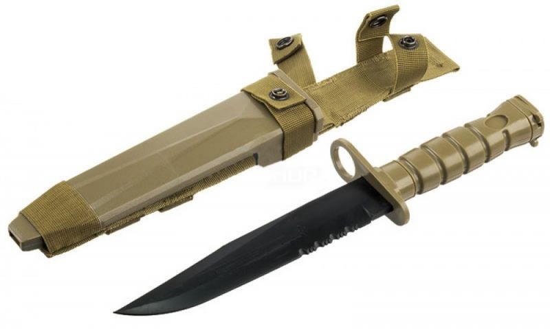 CCCP Airsoft M10 Rubber Bayonet Knife for M4/M16 Tan