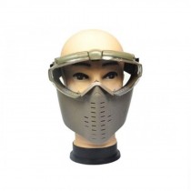 Battleaxe Airsoft Full Face Goggle Mask with Fan (Tan) 
