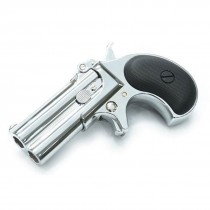 Maxtact Derringer Full Metal Gas Airsoft Double Barrel Pistol - Silver