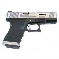 WE Force Glock 19 (Silver Slide/Silver Barrel) Black GBB Pistol