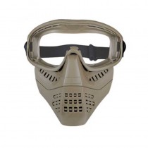 Big Foot Airsoft Lower Vented Full Face Mask (Clear Lens - Tan)