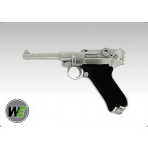 WE Luger P08 4" GBB Pistol (Silver)