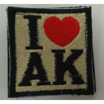 I Love AK47 Velcro Patch (White)