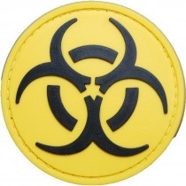 BIO HAZZARD ROUND YELLOW Tactical Rubber Velcro Patches