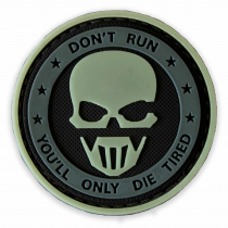 DON'T RUN Black Tactical Rubber Velcro Patches