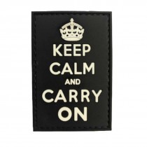 KEEP CALM & CARRY ON (Black & White) Tactical Rubber Velcro Patches