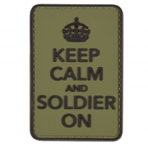 KEEP CALM and SOLDIER ON (Green & Black) Tactical Rubber Velcro Patches