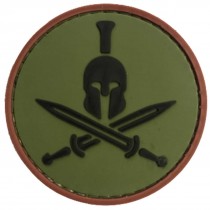 SPARTAN GREEN BLACK & BROWN Tactical Rubber Velcro Patches