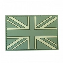 UNION JACK OD GREEN Tactical Rubber Velcro Patches